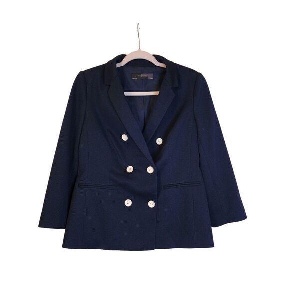 The Limited NWT structured waffle texture navy blazer - Picture 1 of 11